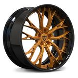 Tesla Model Y custom forged wheels in brushed copper finish, RV-DC04 2-piece design.