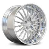 Classic Polished and Brushed finish on RV-DC08 monoblock-style 2-piece forged wheel, elite performance upgrade.