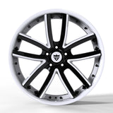 RV-DC10 custom forged 2-piece 20-inch wheel in Gloss White and Black for Corvette C8, 10-spoke concave design for performance fitment.