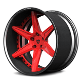 RV-DC19 CF carbon fiber 5-spoke forged wheel with red center for luxury vehicles