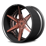 RV-DC19 CF carbon fiber 5-spoke forged wheel with rose gold center for luxury cars