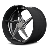 RV-DC35 CF carbon fiber angled 5-spoke wheel with chrome center for luxury vehicles