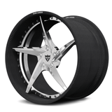 RV-DC35 CF carbon fiber 5-spoke forged wheel with polished finish center