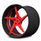 RV-DC35 CF carbon fiber forged wheel with red center for performance builds