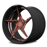 RV-DC35 CF carbon fiber forged wheel with rose gold center