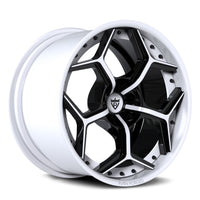 RV-DC491 custom forged Corvette rims black and white finish deep dish Y-spoke wheel
