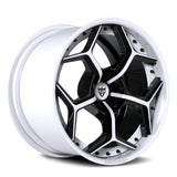 RV-DC491 custom forged Corvette rims black and white finish deep dish Y-spoke wheel