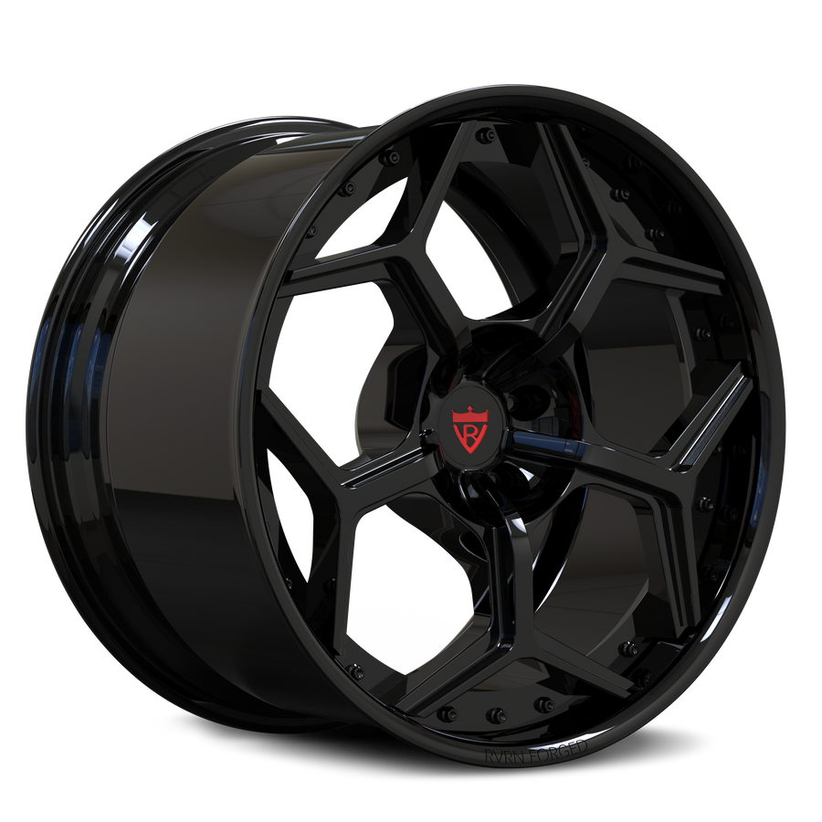 RV-DC491 custom forged deep dish wheel side profile showing deep barrel and recessed center
