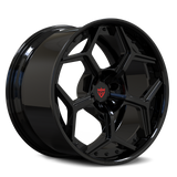 RV-DC491 custom forged deep dish wheel side profile showing deep barrel and recessed center