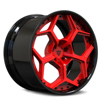 RV-DC491 deep dish forged wheel black and red finish aggressive Y-spoke Corvette style design
