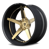 RVRN RV-DF14 CF carbon fiber deep concave forged wheel with frozen gold center
