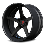 RVRN RV-DF14 CF carbon fiber deep concave forged wheel with gloss black center
