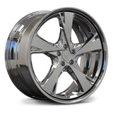 Side profile of RV-DG01 mirror chrome forged wheel, showcasing the signature Genesis G90 propeller design.