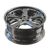 Angled view of RV-DG01 chrome forged rim, designed for high-performance luxury SUVs like Urus and Cayenne Turbo.