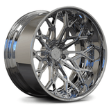 RV-DN02 all-chrome forged 2-piece wheel with extreme deep lip and concave profile