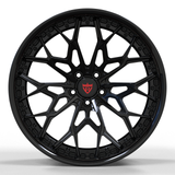 Front profile of RV-DN02 forged 2-piece deep lip wheel showing extreme concavity and depth