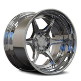 Classic Mirror Chrome finish on RV-DN03 deep dish forged wheel for show-quality Nissan 240SX builds.