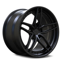 RV-DP03 matte black 5-spoke concave wheel with exposed perimeter bolts