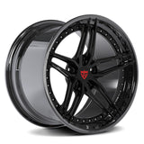RV-DP03 transparent black 5-spoke face with a gloss black barrel and a red center cap badge