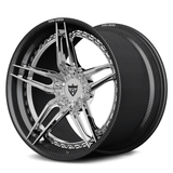 RVRN RV-DP03 CF real carbon fiber 5-star step lip forged wheel with polished center for performance vehicle