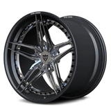 RVRN RV-DP03 CF real carbon fiber 5-star step lip forged wheel with chrome center