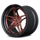 RVRN RV-DP03 CF real carbon fiber 5-star step lip forged wheel with rose gold center