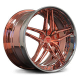 RV-DP03 Mercedes-AMG polished rose gold and chrome deep dish forged wheel with 5-spoke design