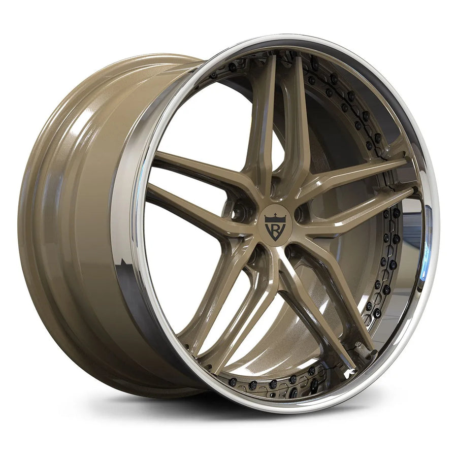 RV-DP03 Mercedes-AMG purple bronze and chrome deep dish forged wheel with sharp 5-spoke styling