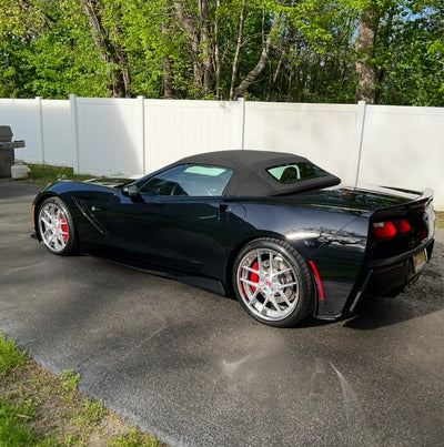Chrome deep dish forged front wheel 19x9.5 on 2016 Corvette C7 Z51, custom spec build, design your own wheels option
