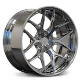 Chrome RV-DR08D forged wheel for Cadillac Escalade projects, showing the 6-lug layout, Y-spoke design and deep lip profile.