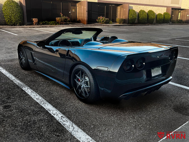 Deep lip RV-DR08D forged wheel with flush fitment on a Corvette.
