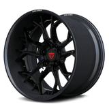 RVRN RV-DR16 CF carbon fiber multi-spoke deep dish forged wheel with gloss black center