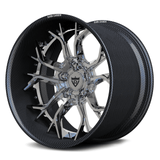 RVRN RV-DR16 CF carbon fiber multi-spoke deep dish forged wheel with polished center