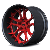 RVRN RV-DR16 CF carbon fiber multi-spoke deep dish forged wheel with red center