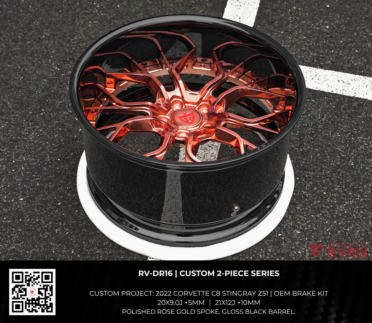 RV-DR16 rose gold spoke black barrel wheel product