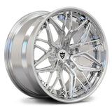 RV-DR19 fully polished multi-spoke 2-piece forged wheel for premium performance cars and classic cars