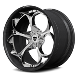 RVRN RV-DS016 CF real carbon fiber petal 5-spoke forged wheel with black logo