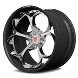 RVRN RV-DS016 CF carbon fiber petal 5-spoke forged wheel with polished center
