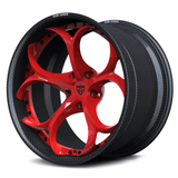 RV-DS016 CF carbon fiber forged wheel with gloss red center