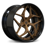 Gloss Black and Gloss Bronze 2-tone RV-DV04 forged rim, featuring a deep dish Y-spoke design for BMW M5.