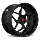 Full Gloss Black RV-DV04 monoblock forged wheel, providing a sleek stealth aesthetic for BMW M4 G82.