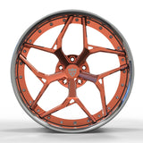Direct face view of RV-DV04 5-spoke Y-design forged wheel, highlighting the precision 2-piece construction.