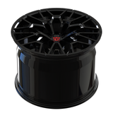RV-MB02 forged BMW mesh wheel gloss black finish top view with split Y-spoke design