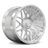 RV-MC26 brushed forged wheel three-quarter view with deep-concave Y-spoke design for Corvette C8