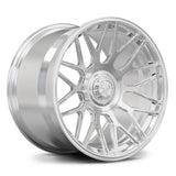 RV-MC26 brushed finish Y-spoke forged wheel front view for Chevrolet Corvette C8