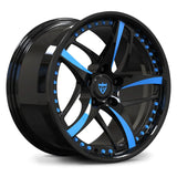 Blue Spoke Monoblock Forged Wheel RV-MC36 for Corvette C6 Z06 – Custom Fit Rims