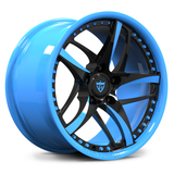 RV-MC36 Forged Monoblock Wheel, Rapid Blue Spokes and Matching Blue Rim