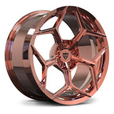 Polished rose gold forged wheel RV-MC491 with 5 Y-spoke design