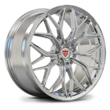 Bentley Continental GT forged wheels fully polished, RV-MD04 monoblock luxury mesh rims.