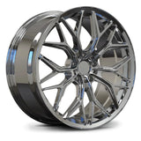 Bentley Flying Spur chrome forged wheels, RV-MD04 monoblock Y-spoke luxury design.